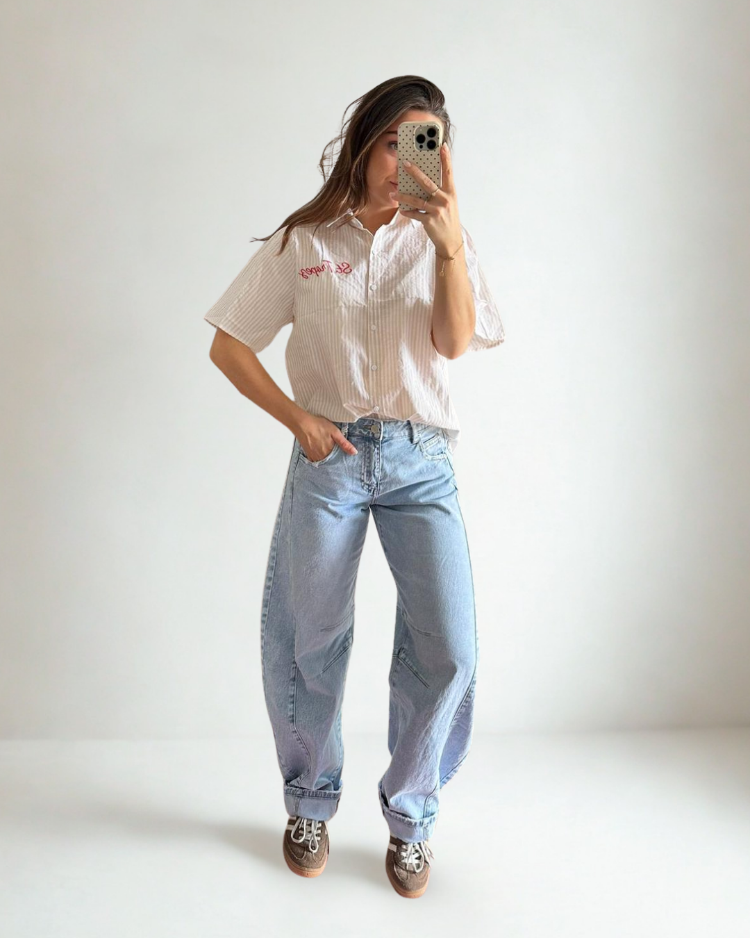 Queen Hearts Denim Balloon Jeans Lotte - Blauw