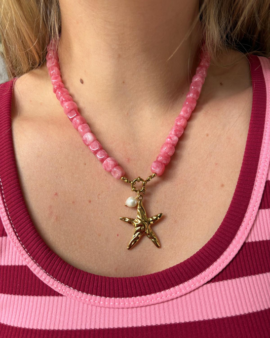 Roze Kralen Ketting