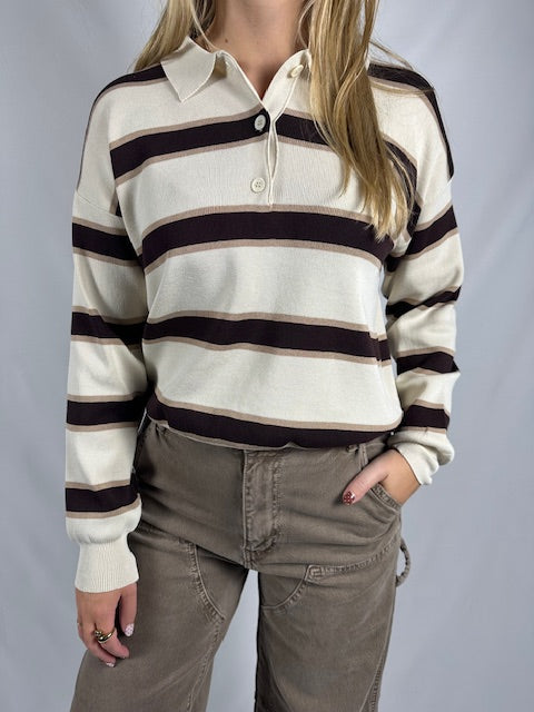 Gestreepte sweater - Beige/Bruin