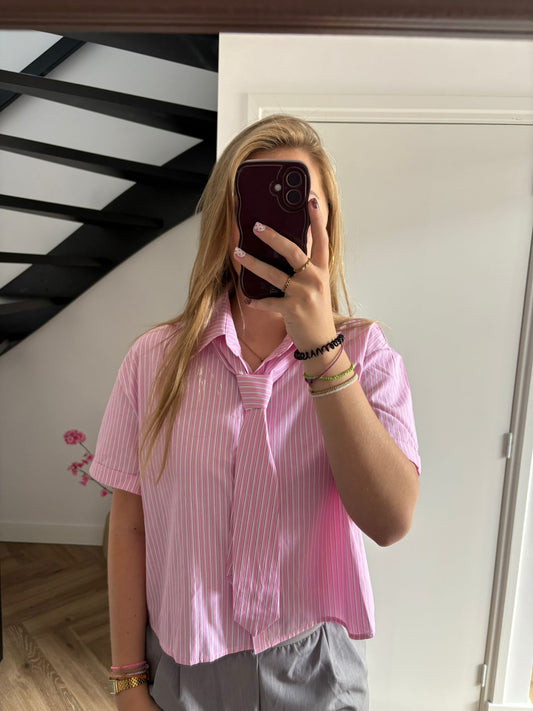 Roze Gestreepte Blouse Veerle