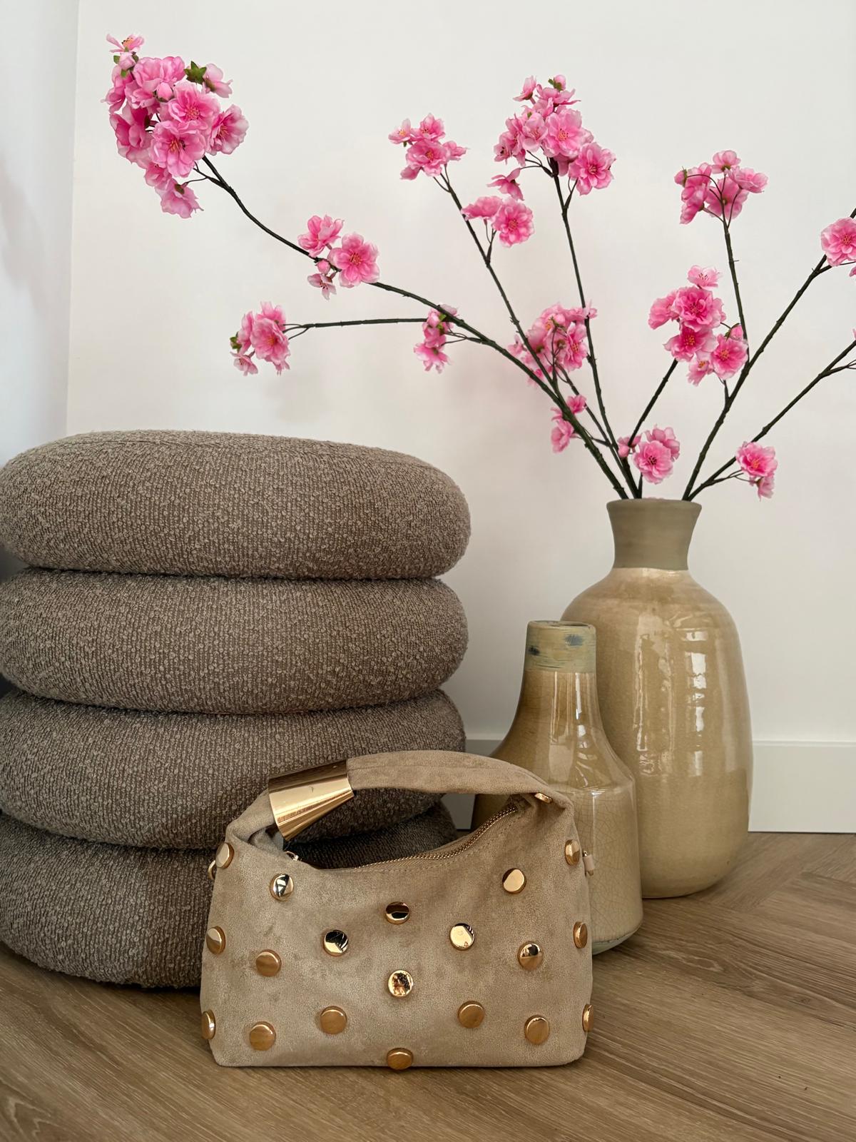 Suède Handtas Lincy - Licht Beige