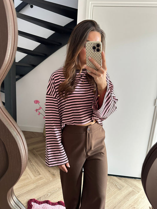 Pink Striped Long Sleeve Manon