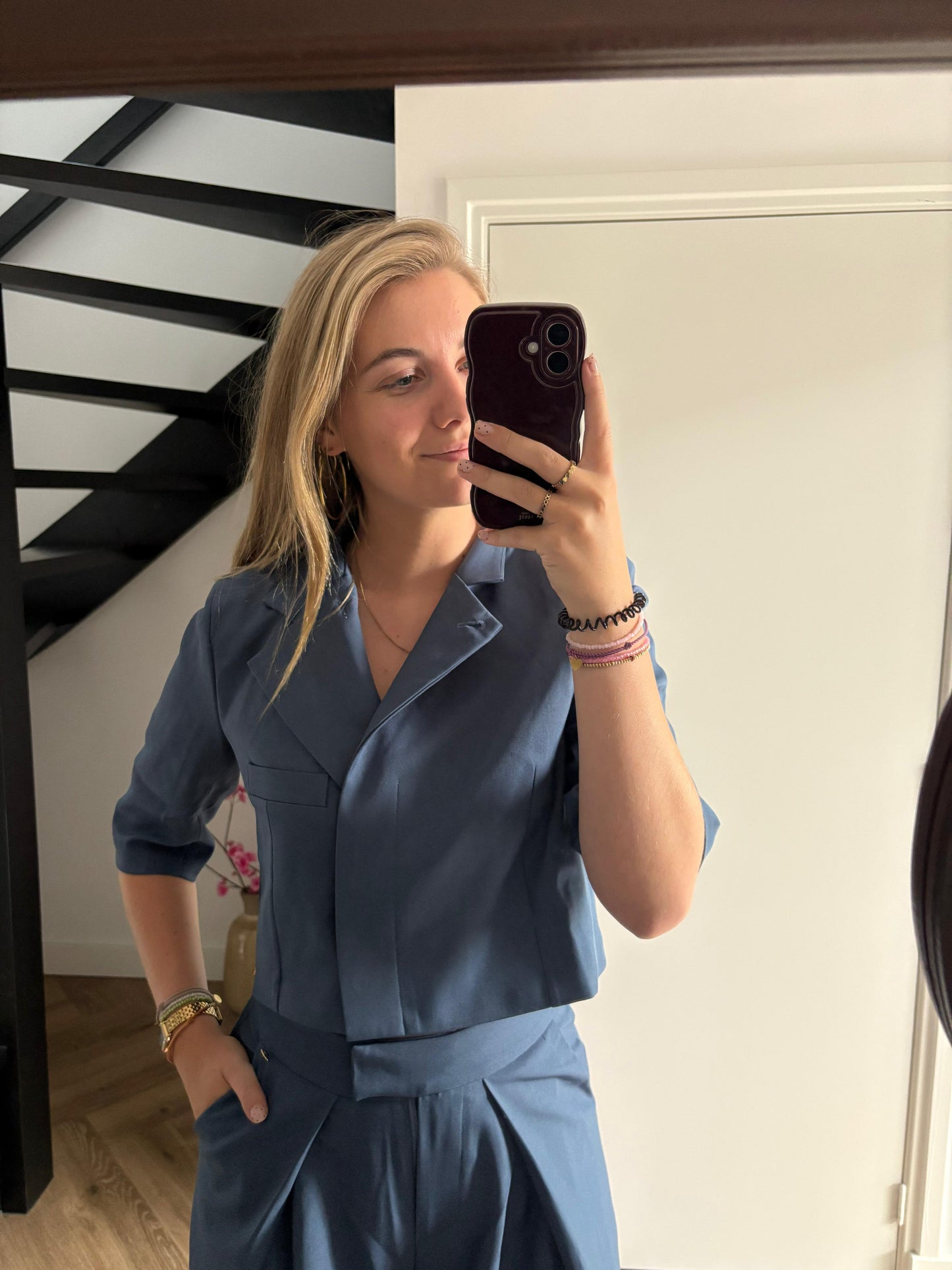 Korte Mouwen Blazer Mila - Blauw