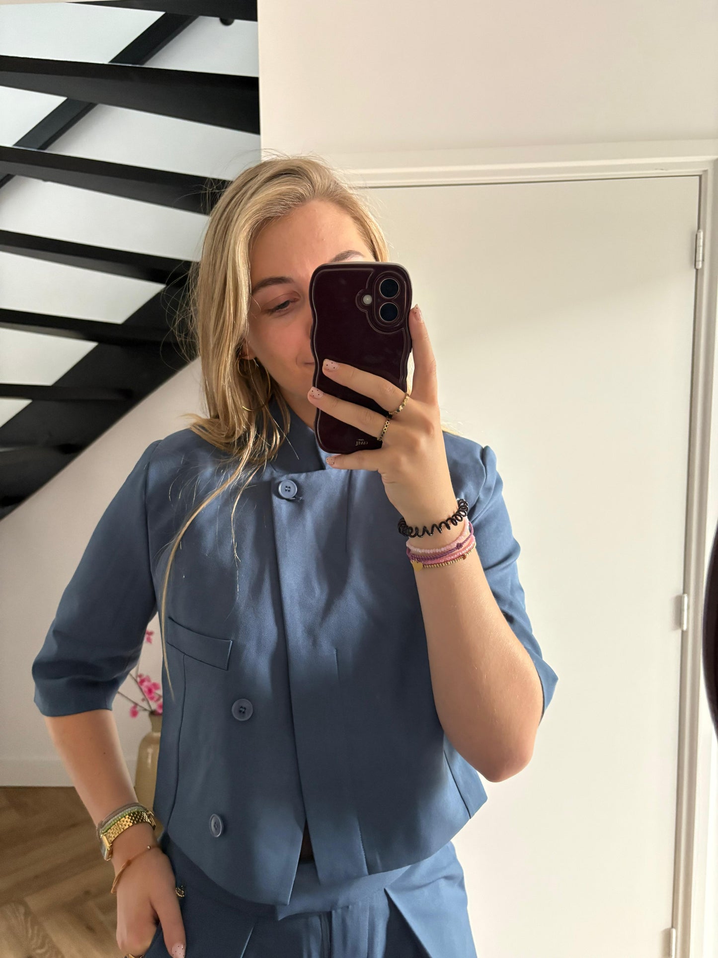 Korte Mouwen Blazer Mila - Blauw