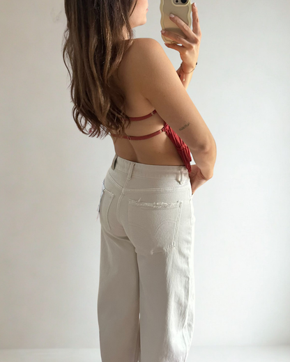 Queen Hearts Ballon Jeans Rosan - Beige
