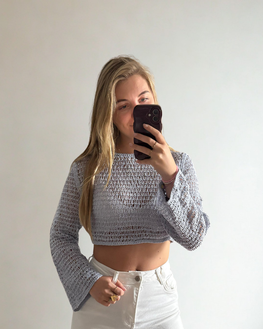 Gehaakte Top Nova - blauw