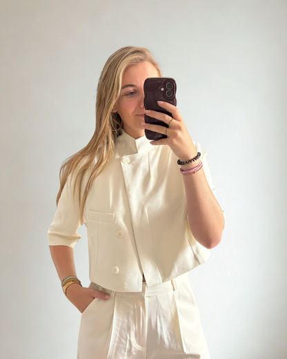 Korte Mouwen Blazer Mila - Off White