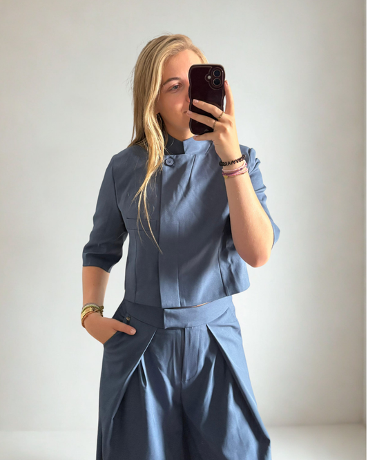 Korte Mouwen Blazer Mila - Blauw