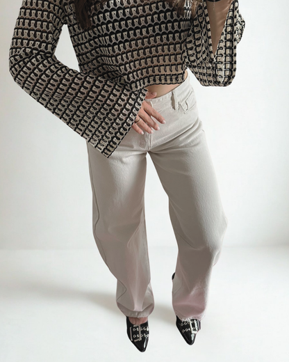 Queen Hearts Ballon Jeans Rosan - Beige