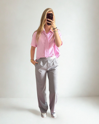Gestreepte Blouse Veerle - Roze