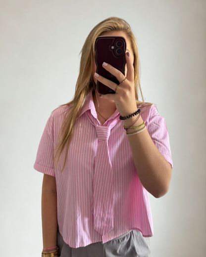 Gestreepte Blouse Veerle - Roze
