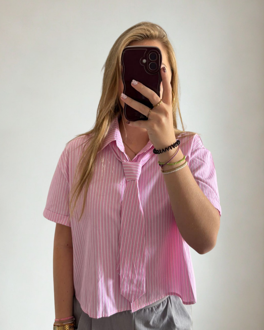 Gestreepte Blouse Veerle - Roze