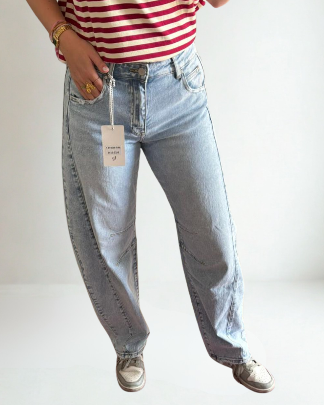 Queen Hearts Denim Balloon Jeans Lotte - Blauw