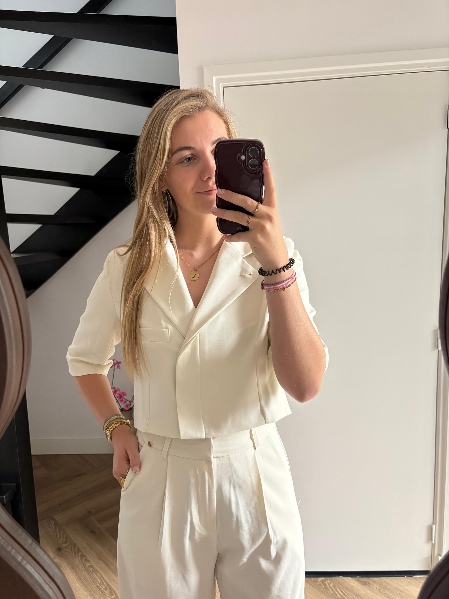 Korte Mouwen Blazer Mila - Gebroken Wit