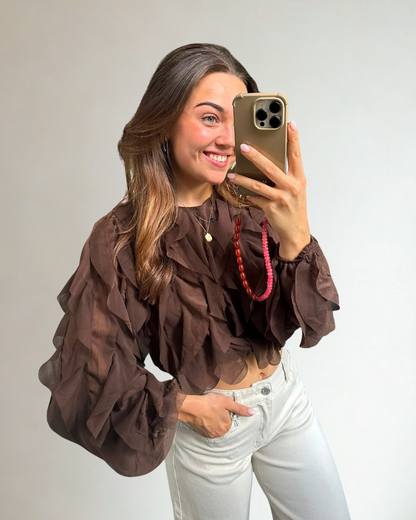 Ruffle Blouse - Bruin