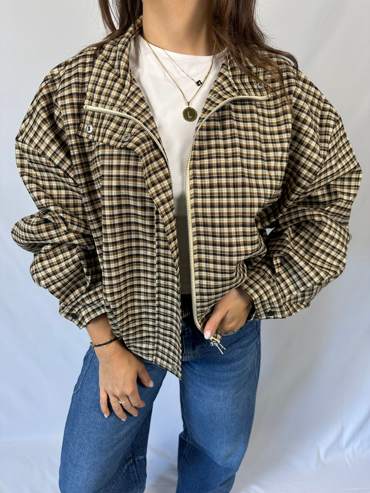 Geruiten Jack - bruin/beige grote ruit