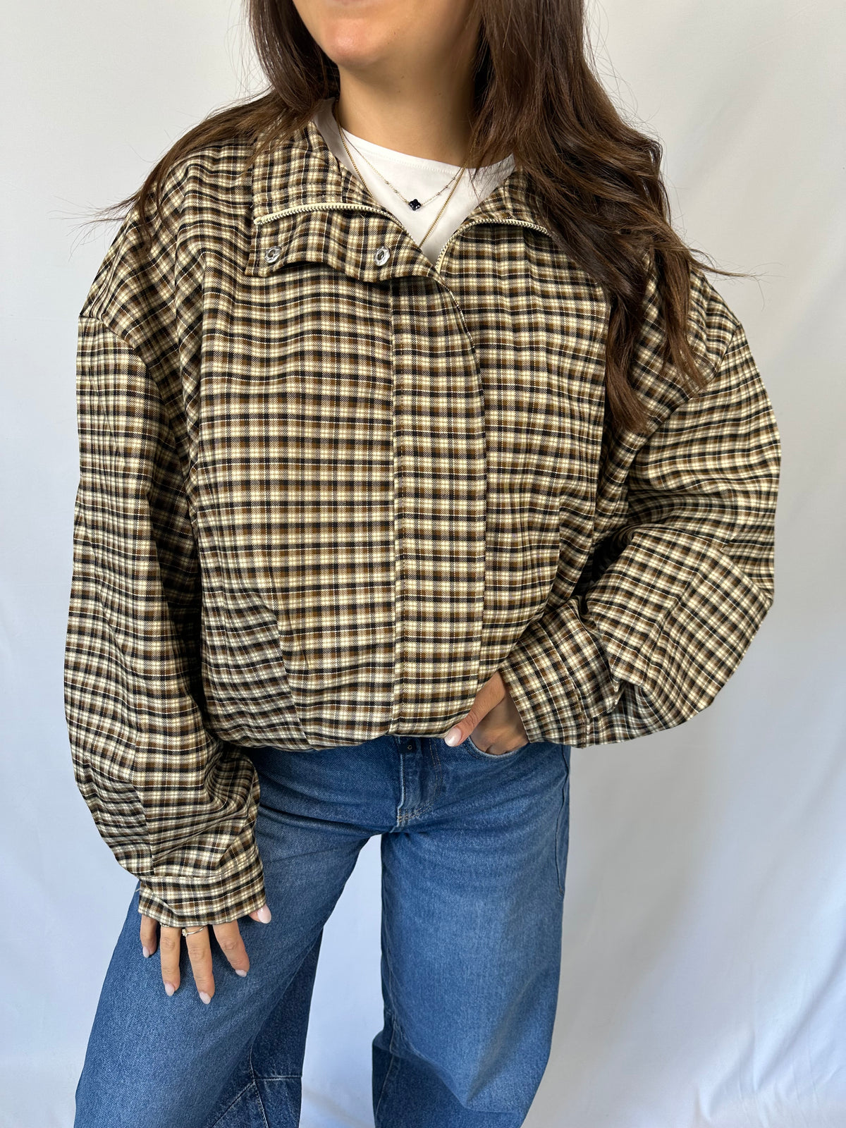 Geruiten Jack - bruin/beige grote ruit