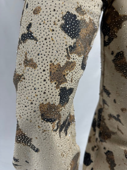 Queen heart broek print - glitter