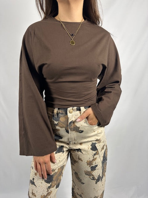 Basic longsleeve - Bruin