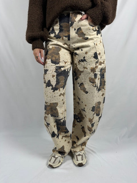 Queen heart broek print - glitter