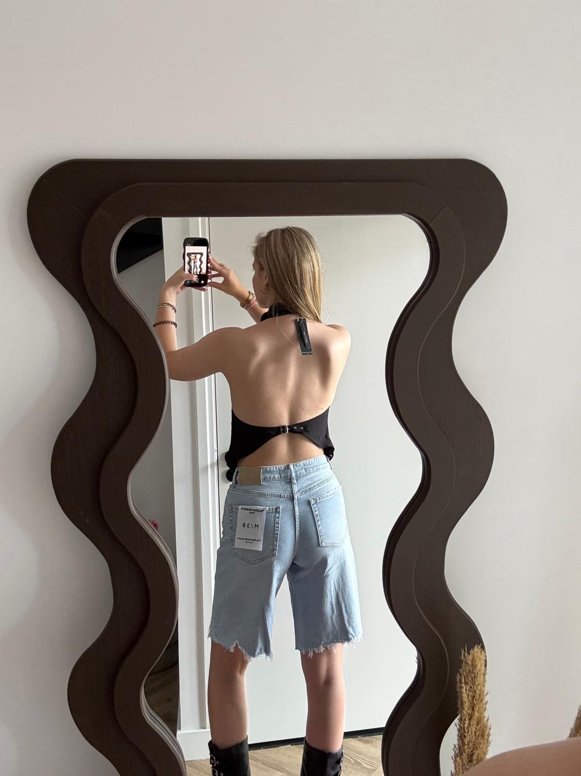 Zwarte Top Met Open Rug Maeve
