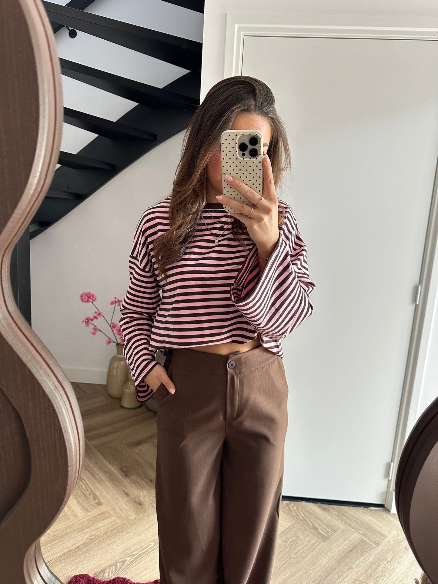 Pink Striped Long Sleeve Manon
