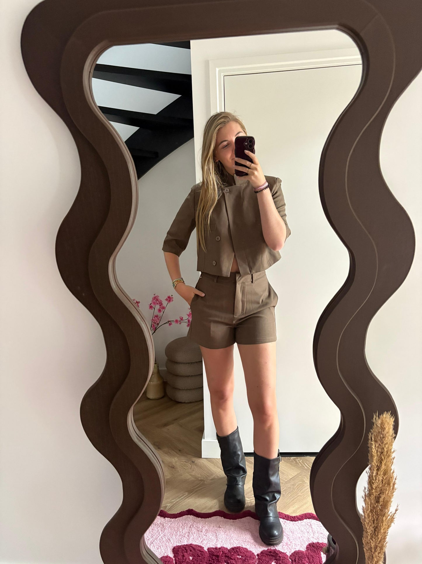 Korte Mouwen Blazer Mila - Bruin